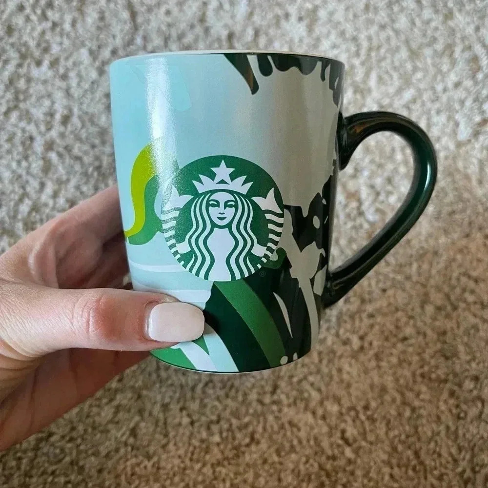 Starbucks 2021 Multi Graphic Coffee Mug Green 10 fl oz 296ml